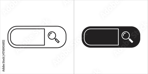 Search bar icon in outline and solid style