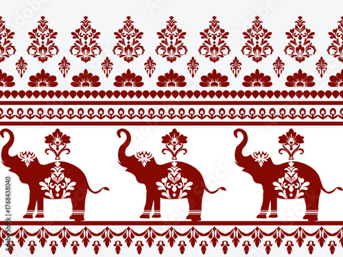 Elephant Thai pattern. Elephant Thai pattern can be used in fabric design for clothing, textile, wrapping, pant, background, wallpaper, carpet, shirt