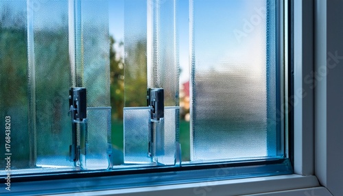 Detail Of A Window Frame With Triple Glazing The Space Between Panes Is Filled With An Inert Gas Usually Argon Or Krypton