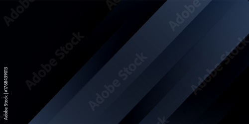 Modern black dark blue white abstract background. Minimal. Color gradient. Web banner. Geometric shape. 3d effect. Lines stripes triangles. Design. Futuristic. Metal metallic effect. Luxury. Premium.