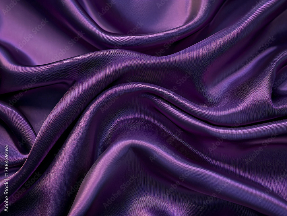 Fototapeta premium Elegant Deep Purple Satin Fabric with Smooth and Lustrous Texture