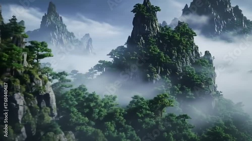 fog over the mountains