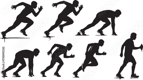 Stencil Spray Paint Effect Runner Silhouettes