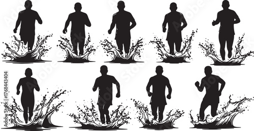 Water Splash Runner Silhouette Collection