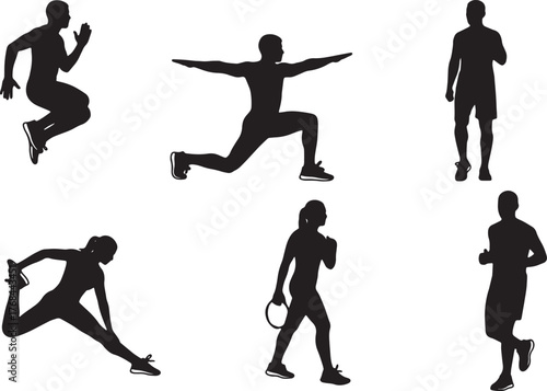 Dynamic Running Warm-Up Silhouette Set