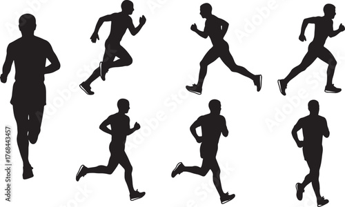 Stylized Heat Map Running Silhouette Collection