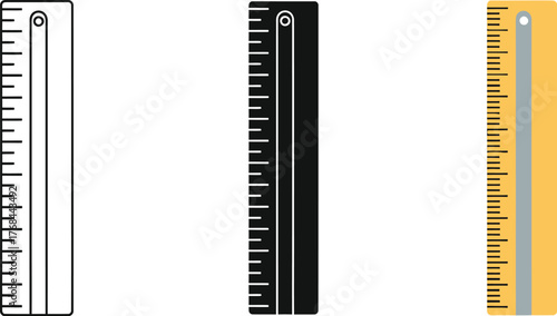 Ruler icons showing measurement scales in line silhouette and color