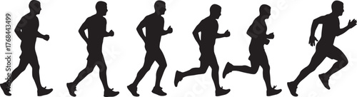 Walk, Jog, Sprint Progression Silhouette Set