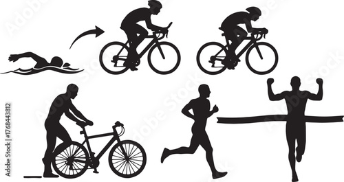 Triathlete Transition to Running Silhouette Pack