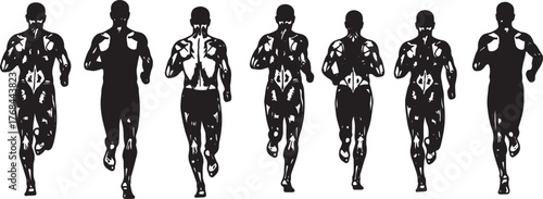 Runner Silhouettes from a Rear View Perspective