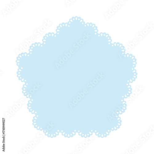 Simple blue lace frame, tag, label