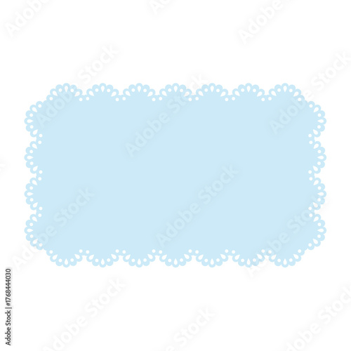 Simple blue lace frame, tag, label