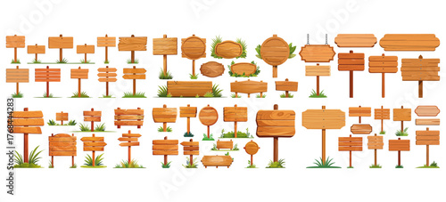 木製看板ベクターイラストセット