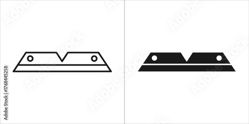 Two icons of a razor blade, one outlined and one filled