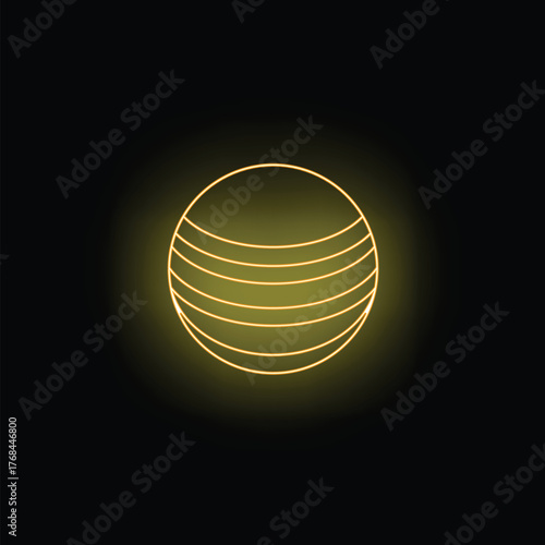 Bright neon yellow fitness ball glowing on dark background, representing health, wellness, and active lifestyle
