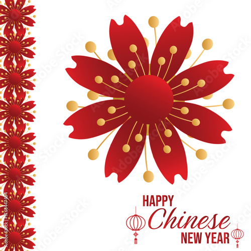 Chinese New Year Border Vector Design and Typography