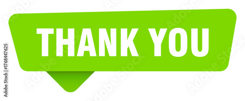 thank you green sign isolated on transpatent background. thank you sticker