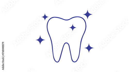 Clean sparkling tooth icon representing dental hygiene and Vector, Graphics