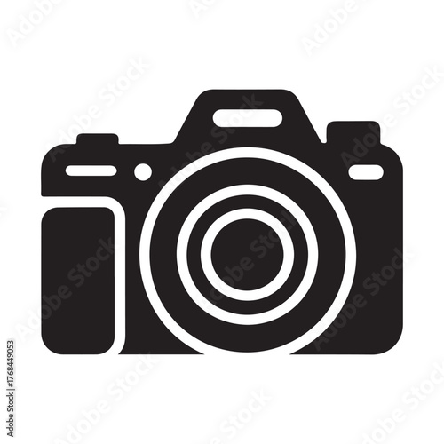 Modern DSLR Camera Solid Icon