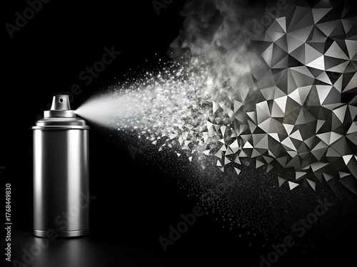 Aerosol spray can on black