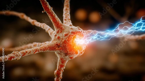 Wallpaper Mural Dynamic neuron firing animation showing neural network activity and brain function used for science education or medical research presentations Torontodigital.ca