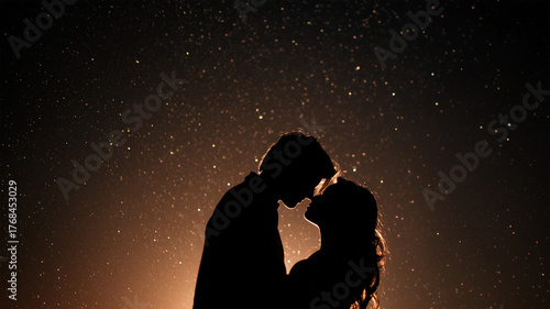 星空に包まれる恋人たちの場面描写