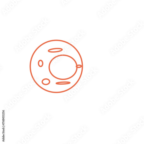 A simple line art of an orange donut