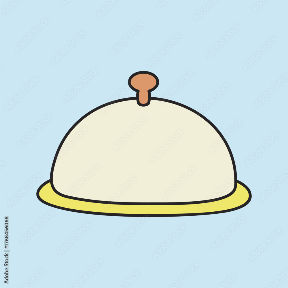 Fototapeta premium Serving Food Tray Line Art Icon