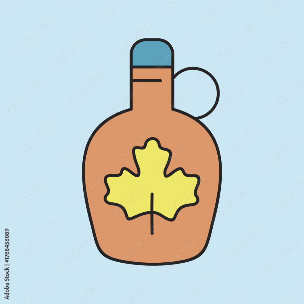 Fototapeta premium Natural Maple Syrup Bottle Outline Icon
