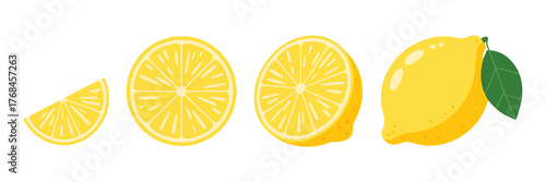 Bright and Vibrant Lemon Fruit Collection Freshness and Zest Illustration Set for Healthy Eating and Summer Vibes