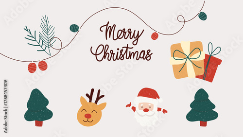 눈 질감이 표현된 크리스마스