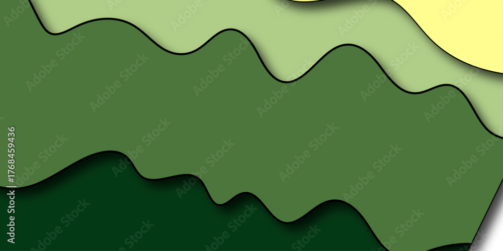 Obraz premium Abstract Wavy Background and Colorful Gradient Design. Abstract organic shapes modern color layers. Banner with abstract background with colorful paper cutout waves. illustration