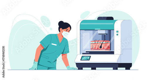 Innovative biomedical technology with 3D skin printing and research for medical breakthroughs