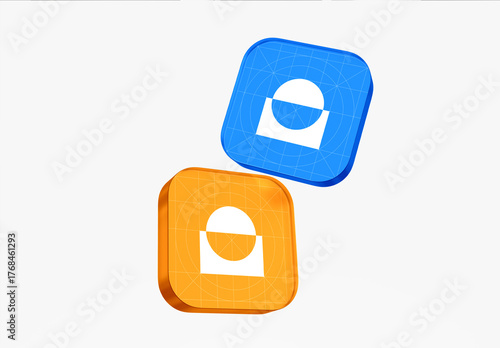 Floating Icon Mockup Template