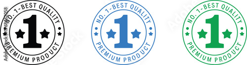 No. 1 Best Quality Premium Product Badge Icon Vector Set for Top Rank, Excellence, Seal, Certification, and Brand Marketing
