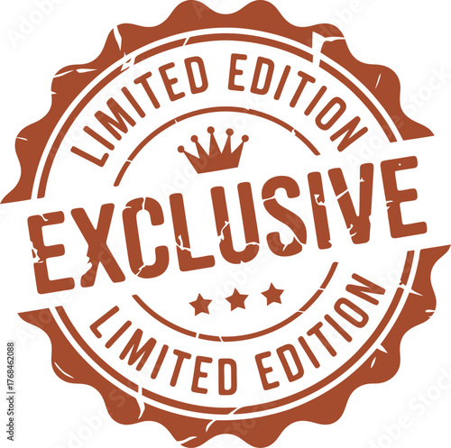 Exclusive Limited Edition Vintage Rubber Stamp Seal Icon for Special Offer, Premium Product, and VIP Membership Badge