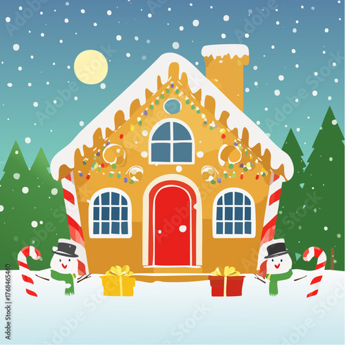 Gingerbread House with Candy Decorations