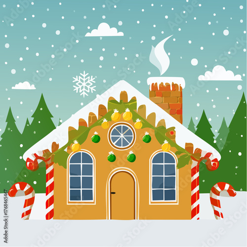 Gingerbread House with Candy Decorations