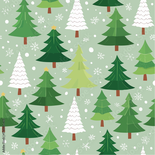 Snowy Pine Forest Pattern