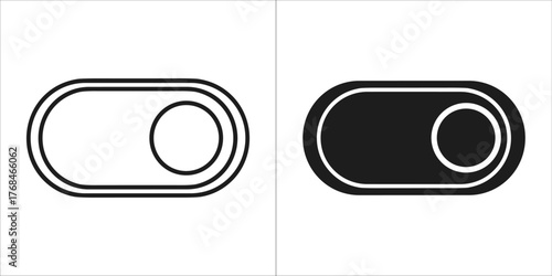 Two toggle switch icons, one outlined and one filled