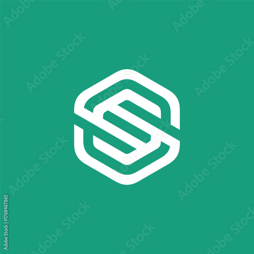 Hexagon Geometric Initial Letter S ES SE SES Logo Design Vector Template