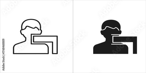 Icon representing a person taking a pill or medication