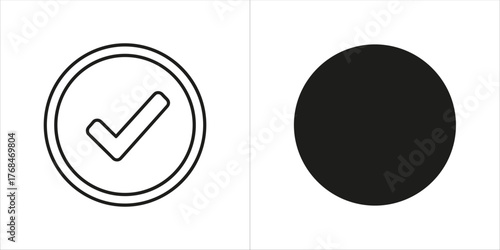 Checkmark icon, circle with check