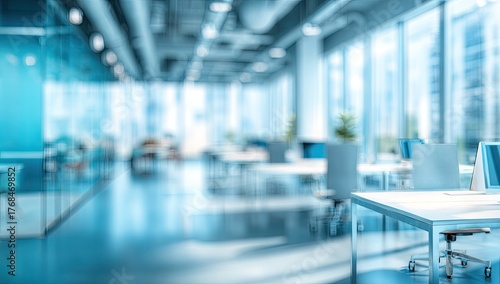 Wallpaper Mural Modern, bright office space with cubicles, desks, and large windows Torontodigital.ca