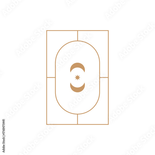 Mystical esoteric rectangle with celestial circles symbolizing gateways to higher consciousness and balance.