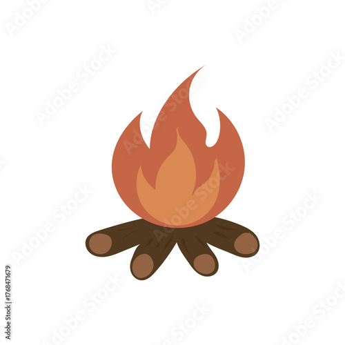 Campfire icon. Minimal campfire with logs, perfect for camping, outdoors, survival, and adventure projects.