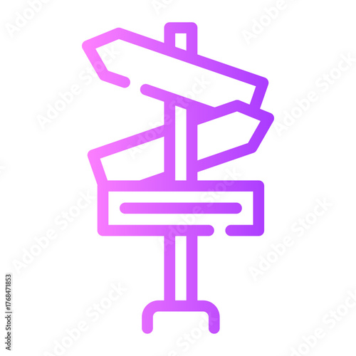 direction sign gradient icon