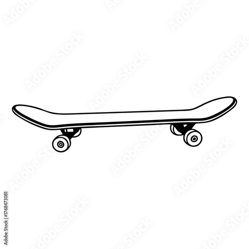 skateboard on white background