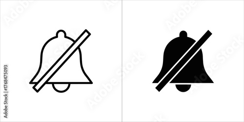 Mute notification icon in outline and filled style