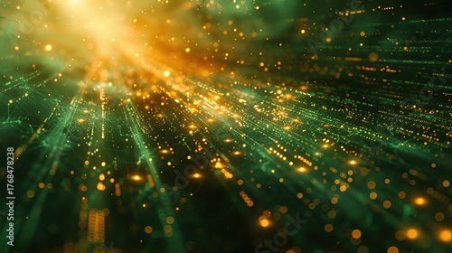 High-Tech Abstract Futuristic Background Featuring Network Grid and Motion Lines in 8K Resolution